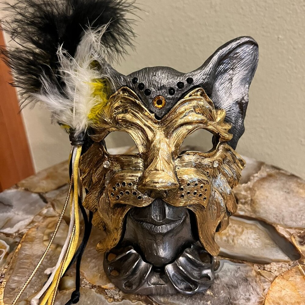 Michael Ricker Pewter Gallery Collection Mardi Gras Mask Rare